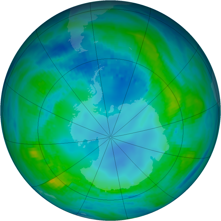 Antarctic ozone map for 05 May 1988